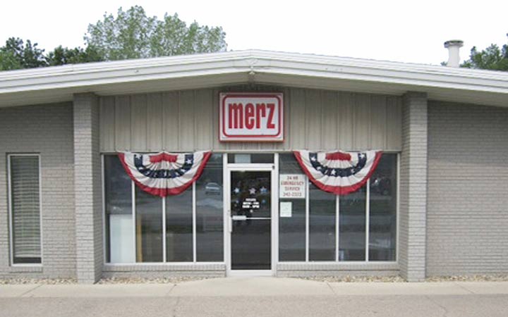 front of Merz building